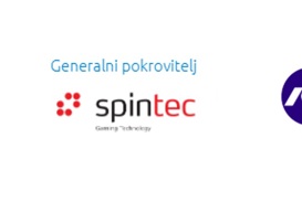 Logotipi generalnih pokroviteljev (S.K. Gorica, Spintec in NLB, od leve proti desni)